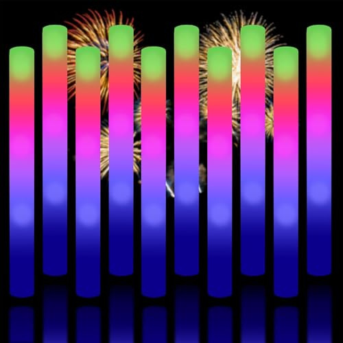 Taotuo Glow Stick Bulk 45 Pcs LED Foam Glow Sticks Party Supplies with 3 Flashing Modes,Glow Sticks Party Pack, Glow in Dark Party Supplies for Wedding, Raves, Concert,Christmas