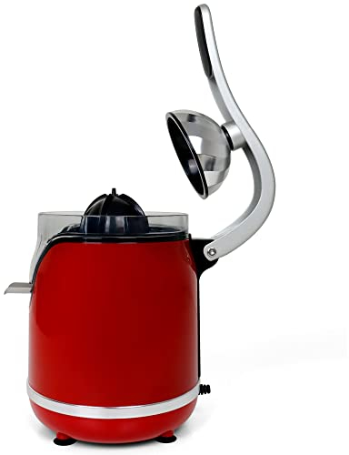 Jata JEEX1059 Exprimidor de Naranjas Eléctrico de Brazo, 160 W, Doble cono, Desmontable, Tapa cierre antigoteo, Base antideslizante, Extracción continua, Silencioso