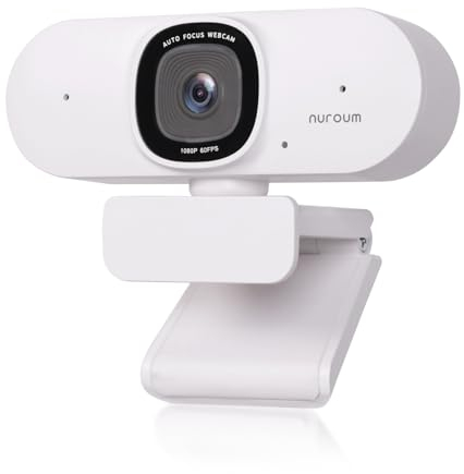 Nuroum V15-AF 2K Autofocus Webcam for PC, 1080P 60fps HD Webcam with Dual Noise Cancelling Microphone, 75° FOV&Light Correction, USB Web Camera Plug&Play for Laptop/Desktop/Mac, for Zoom/Teams