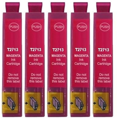 Inkpro 5 Druckerpatronen kompatibel mit Epson T2713, T27 XL Magenta für Workforce WF-3620, 3620, 3640, 7110, 7210, 7610, 7615, 7620, 7710, 7715, 7720
