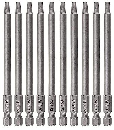 Saipor Robertson Magnetische Bohrer-Bit-Set, 100 mm, Sechskantschaft, Vierkantantrieb, 100 mm, 10 Stück