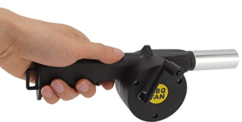 Alvinlite Handgrillventilator, Grillgebläse, Tragbares Luftgebläse, Feuergebläse, Blasebalg Für Feuerstelle, Handkurbelgebläse Für Picknick, Camping, Grill, Grill, Kochherd, Werkzeug, Schwarz