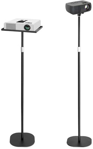 QWORK® Bureau Debout Hauteur réglable de 60 à 120 cm, Support pour Ordinateur Portable, Support de projecteur avec rotule 1/4''