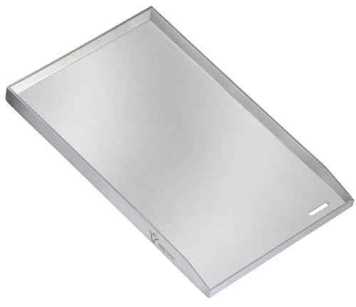 BBQ-Toro Plaque de cuisson en acier inoxydable - Plancha rectangulaire universelle - Compatible charbon de bois et gaz - Accessoire de barbecue