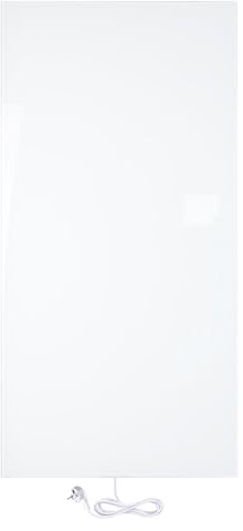 WarmlyYours Glas-Elektrostrahler, weiß, Leistung 800 Watt, 60 cm x 120 cm, Wandmontage, Infrarot-Wärmestrahler, 230 V