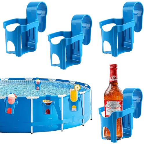 FePen Getränkehalter Pool Stück, Pool Getränkehalter Blau, Pool Becherhalter aus Kunststoff, Multifunktionaler Poolzubehör, Wird in Schwimmbädern zum Abstellen von Getränken verwendet