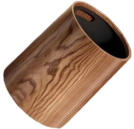 CHILDWEET Mülleimer mit Holzmaserung Utensilienhalter Holz Mülleimer im Badezimmer küche mülleimer abfalleimer küche Schlafzimmer-Mülleimer Hotel-Mülleimer draussen Papierkorb Büro pp