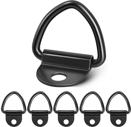 Kdtoll Lot de 6 Anneau Arrimage avec Vis, Crochet D Remorque en Acier Inoxydable - Portant 450 Kg - Anneau de Fixation Anneaux d'arrimage en D pour Remorques, Voitures, Camions