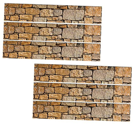 ANDRESLAD 6pezzi Adesivi Per Scale in Pietra Finta Adesivi Autoadesivi Impermeabili Per Scale Di Casa in Pvc Pregiato Protezione Da Graffi e Umidità