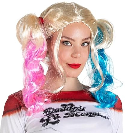 Ciao - Harley Q Suicide Squad Perücke Mädchen Damen offizielle DC Comics