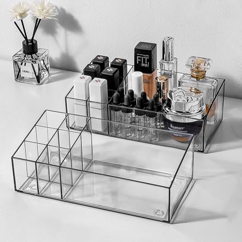 Harliangxy Make-up-Aufbewahrungsbox, 2 Stück, Spiegelschrank, Organizer, Badezimmerschrank, transparent, Schminktisch