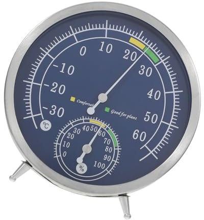 iplusmile Higrómetro Analógico Inoxidable Para Medidor De y Diseño De Montaje Pared o Mesa Alta Precisión y Instalación