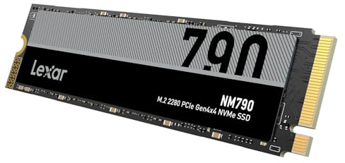 Lexar NM790 8TB SSD, PCIe Gen4x4 M.2 2280 NVMe 1.4 SSD, Bis zu 7 400MB/s Lesen, 6 500MB/s Schreiben, Interne Solid-State-Laufwerk für PS5, PC, Laptop und Gamer