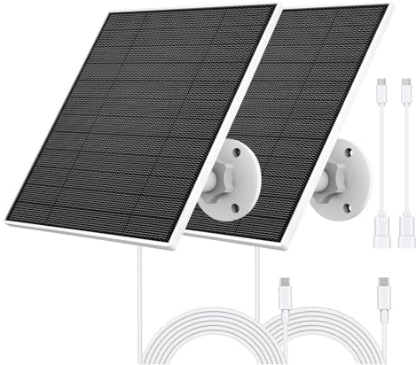 Panneau Solaire pour Caméra Eufy, 5W Chargeur Solaire pour Eufycam Compatible Avec Eufycam 3/3C/2/2C/2C Pro/E/E20/E40/L20/L40, Panneau Solaire pour Eufy Avec Port Usb-C, Adaptateur Micro Usb