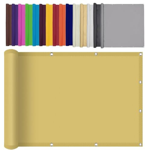 Voile d'ombrage rectangulaire pour extérieur, bloque 98 % des rayons UV, durable, résistant aux intempéries, pour jardin, plage, terrasse, pergola sur mesure, jaune sable, 220 x 600 cm