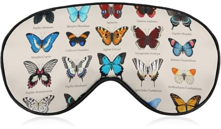 Bequemer Augenschutz für die Nacht, Schmetterlinge, realistische Schmetterlingsaugenabdeckung, weiches elastisches Band für Damen und Herren