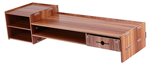 POPETPOP Supporto per Monitor Elevatore Contenitore per Scrivania Organizer Multifunzionale per Oggetti Vari Realizzato in Materiali Resistenti per Uso Domestico e Ufficio