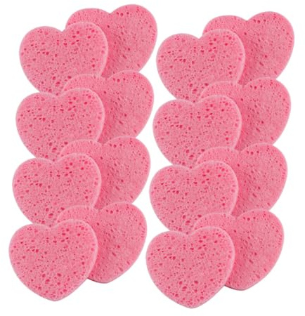 VALICLUD 20 Piezas Esponja Forma de Corazón Esponja Limpiadora para Lavado para Cuidado Piel Casa