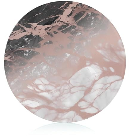 Tabla de cortar de color mármol oro rosa, bloque redondo de vidrio templado, tablas de cortar únicas para pizza, verduras, frutas, queso y embutidos