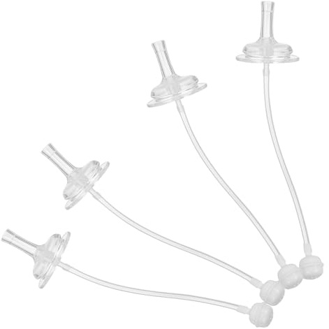 SUPVOX 4pezzi Cannucce in Silicone Trasparente Per Tettarella Bocca Larga Ricambio Sicuro e Resistente Per Tazze D'acqua Ragazzo Ragazza
