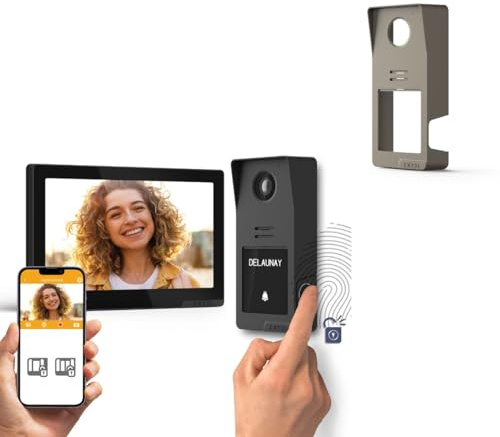 Extel Digital Connect Visiophone 2K 7 Pouces Avec Coque Gris Titane | Écran 7 pouces; caméra 2K; 2 fils 100 m; empreinte; QR code; Wi-Fi; coque titane