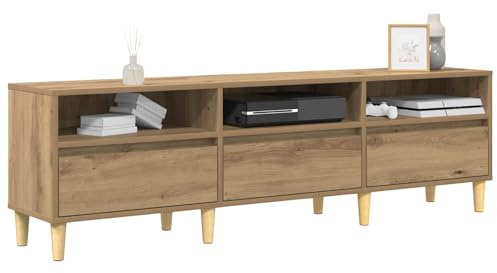 vidaXL TV-Schränk Artisan-Eiche 150 x 30 x 45 cm Holzwerkstoff, Wohnzimmer, rechteckiger rustikaler TV-Ständer, robuster Schrank mit viel Stauraum, stylisches Design, schmale Beine
