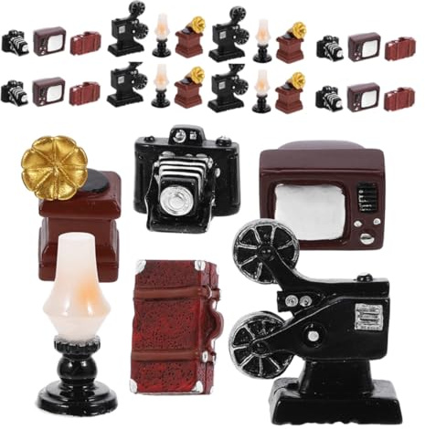 HEALLILY 30pezzi Mobili in Miniatura Elettrodomestici per Case delle Bambole Grammofono in Miniatura Vintage Decorazione per Soggiorno Mini Artigianato in Resina Micro Paesaggio