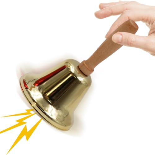 Weihnachtsglocke - Handklingelton mit Holzgriff, tragbarer Weihnachtsfest -Carillon | Table Accessoire, Klangdekoration, Partyzubehör für Thanksgiving, Neujahr, Veranstaltungen in Domici