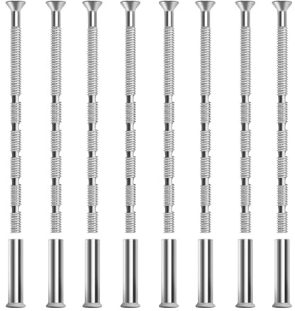 Gomeer 8 Sets M3 Door Handle Screws,m3 Bolts Through Connecting Bolts and Sleeves for Fixing Door Handle Roses,Knobs,Door Lock and Escutcheons