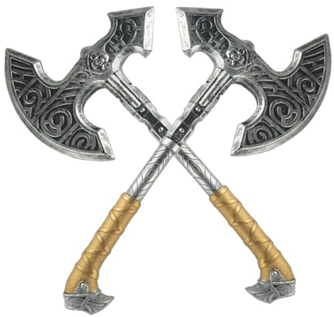 Jorzer Hacha de Halloween, Hacha de Juguete de plástico Realista, 2 Piezas, para Disfraz, Fiesta de Cosplay, Juego de rol, Suministros para Fiestas..