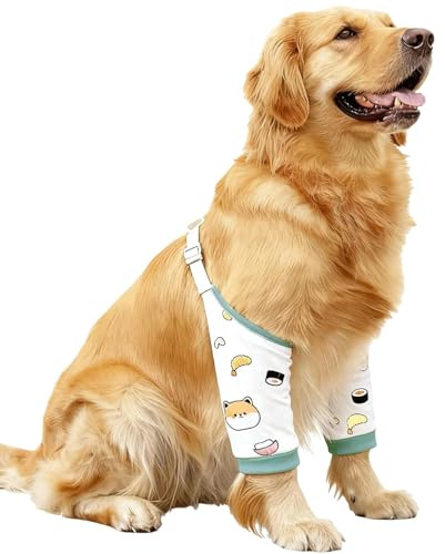Ellenbogenbandage für Hunde, Verstellbarer Hundebody Nach OP mit Mesh-Ellbogenschützern, Schützt Gelenke und Knie, Ideal für Wundheilung und Genesung