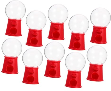 Uonlytech Distributeur de Coordination Main-œil Rouge Bonbons de Mini en Plastique Rond Lot de 10 Pièces Réutilisables Jouet Éducatif pour Garçon et Filles pour Fêtes
