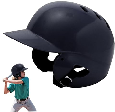 BeVistoso Casco tee Ball, Transpirable, Grueso, Resistente a Impactos, Casco Protector de bateo, Talla única para niños jóvenes, Negro, bateo