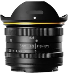 8mm F3.0 APS-C Obiettivo grandangolare con messa a fuoco fissa Obiettivo manuale puro Obiettivo for fotocamera Mirrorless Compatibile for Canon Compatibile for Fuji Macro 4/3(X)