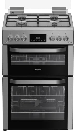Hotpoint HDG6GDCX 60cm wide Double Oven Gas Cooker - Stainless Steel