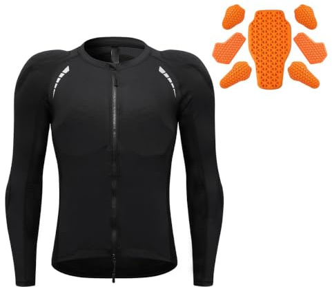 Chaqueta motociclista hombre, protecciones CE, tejido stretch transpirable