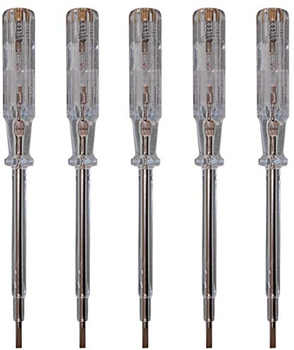 H + H Werkzeug Testeur standard 45700 5X 45700 - Testeur de tension/de phase jusqu'à 250 V GS - Certifié VDE 0680 - Fabriqué en Allemagne - Transparent - 190 mm - 45700 VDE