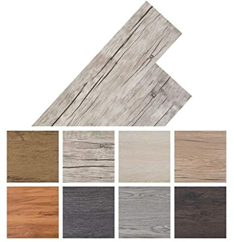 yorten Vinyl-PVC Laminat Dielen 5,02 m² 2mm Selbstklebend PVC-Bodenbelag rutschfest Wasserfest für Küche, Bad, Flur oder Wohnzimmer - Eiche Gewaschen