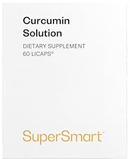 Tumeric Curcumin Solution - Curcuma - Sans OGM - 60 Licaps - SuperSmart | Conditionnement en Capsules LICAPS® (185 Fois plus Biodisponible que la Curcumine Classique)