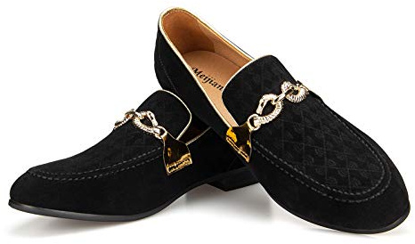 MEIJIANA Herr Loafer Bröllop Mockasiner för Män Herr Läder Mockasin Klassiska Mockasiner, Svart-01, 43 EU (10 UK)