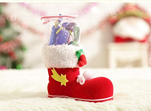 JameStyle26 Weihnachtssocke Nikolausstiefel Deko Befüllen Dekostiefel Weihnachten Geschenk (12, Stern mittel)