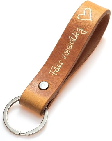 ELBERCRAFT® Schlüsselanhänger Leder – Verschiedene Motive – Geschenk für Frauen & Männer