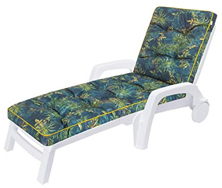 Hugo Coussin bain de soleil, coussin chaise longue, coussins pour chaises de jardin, chaise longue jardin, coussin chaise – 201x55 –Vert Prairie