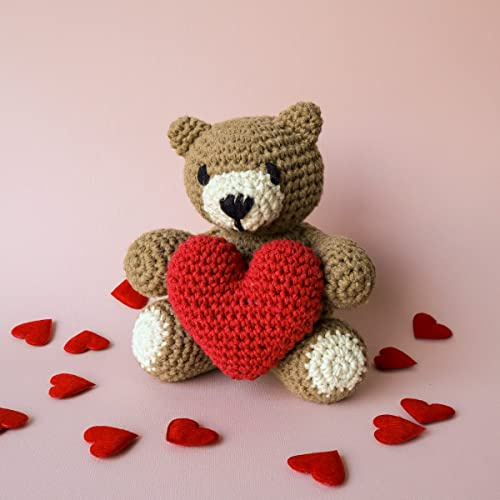 DIY Häkelset Teddybär mit Herz Valentino
