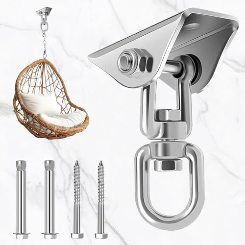 MRMIAN Aatpuss Gancio Soffitto Inox per Sedia Sospesa, Gancio da Soffitto con Portata 500 kg, Gancio a Soffitto in Acciaio Inox, Gancio da Soffitto per Amaca Doppia Sacco da Boxe Altalena e Seduta