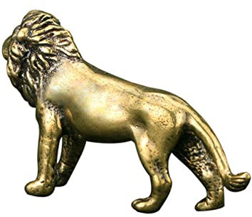 Abaodam Retro Messing Löwenfigur Kompakt Löwe Deko Für Büro Und Zuhause Handgefertigte Robuste Tierstatue Aus Hochwertigem Messing Stilvolle Schreibtischdekoration Für Arbeits Wohnbereiche