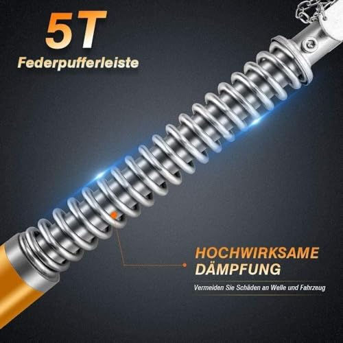 Loohacp Abschleppstange, Pannenhilfe für Anhängerkupplung PKW LKW Zugkraft 5000kg, Auto Abschleppstange Schlepplänge Stahl Sicherheits-Abschleppstange