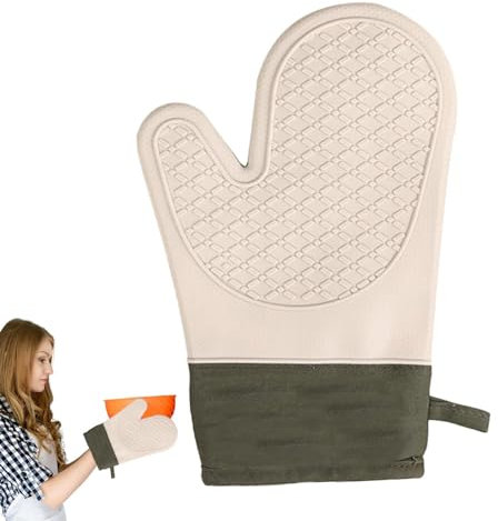 Gkumgwo Ofenhandschuh gegen Verbrühungen, hitzebeständige Silikon-Küchenhandschuhe, hitzebeständige Silikon-Ofenhandschuhe für Zuhause, Küche, Dessert und Kuchenladen