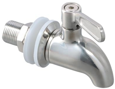 Grifo de Repuesto para Dispensador de Bebidas, Acero Inoxidable, para Agua Caliente Fría, Cerveza, Vino, Zumo, Botella, Cubo - Plata (16 mm)