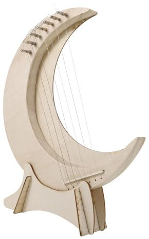 DIKACA Lyra-harfe Musikinstrument Holzharfe 7-saitiges Saiteninstrument Tragbare Lernharfe Für Anfänger